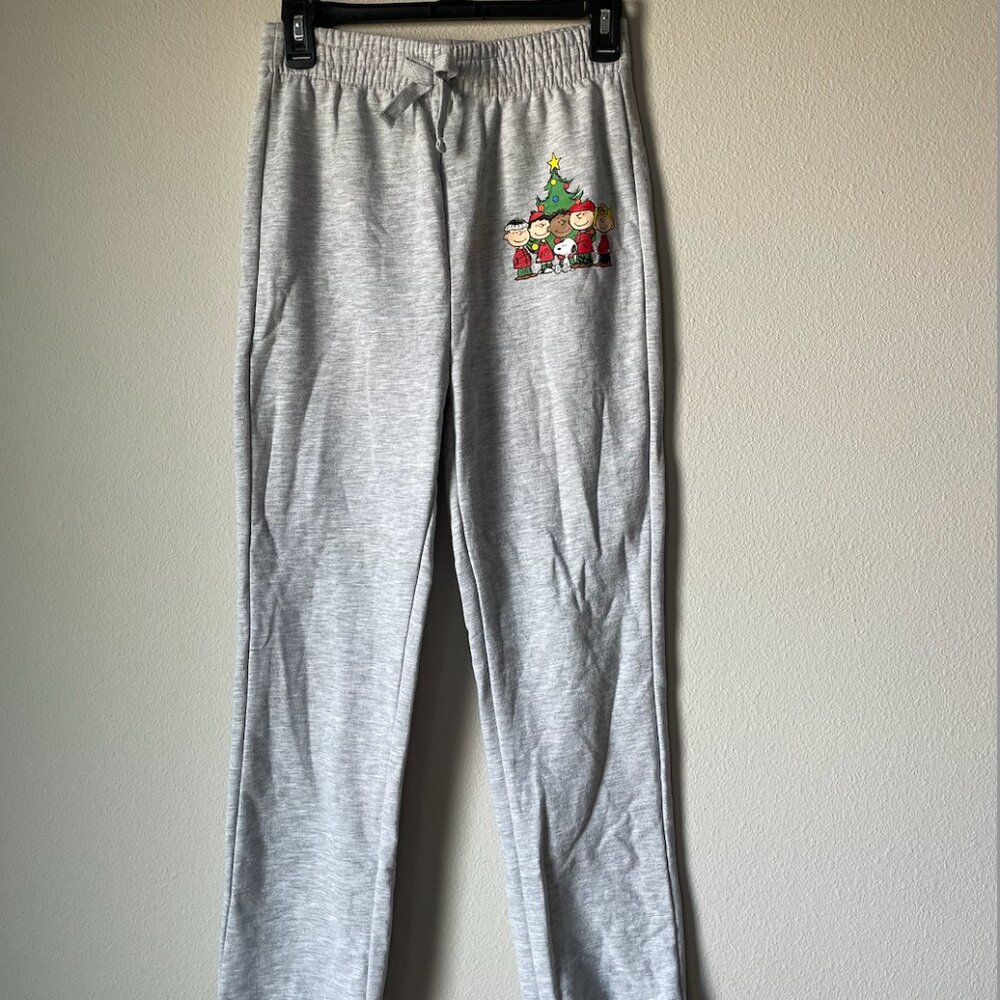 Peanuts Christmas Gray Sweatpants - Size Youth L